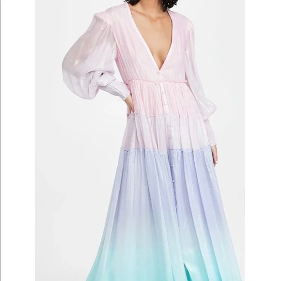 Rococo Sand Emi Dress small metallic rainbow ombre pink purple blue shimmery - Picture 2 of 4